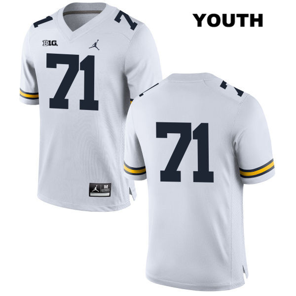 Youth NCAA Michigan Wolverines Andrew Stueber #71 No Name White Jordan Brand Authentic Stitched Football College Jersey TG25T04FM